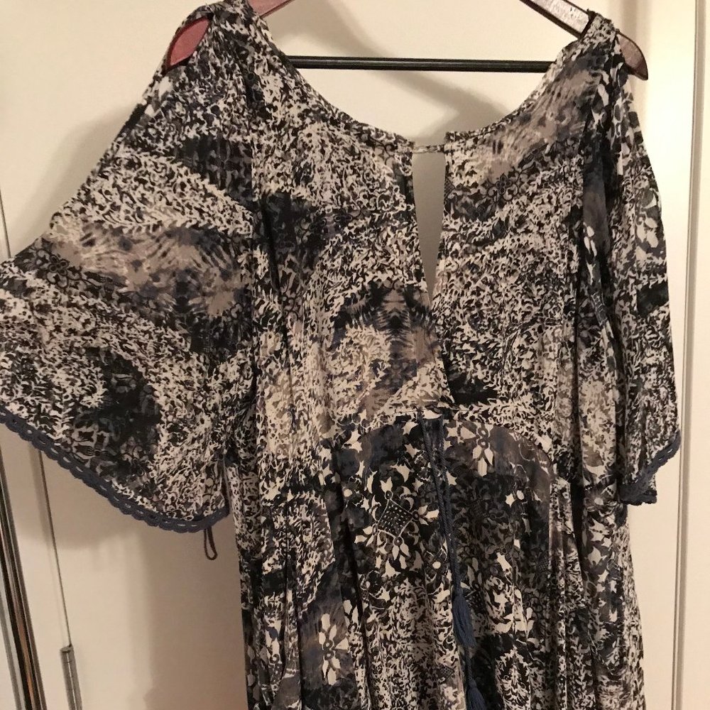 Free People Cold Shoulder Floral Dress Sz L
